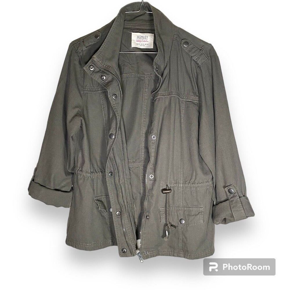 Ashley By 26 International Medium Green Grey Women’s Utility Jacket